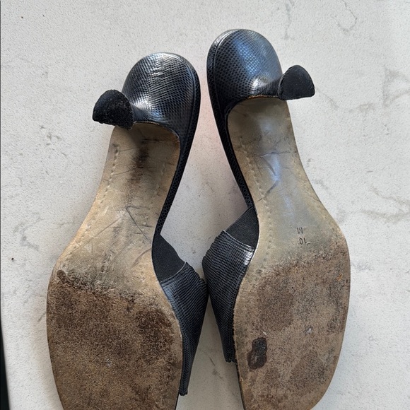 Donald J. Pliner Black Textured Mules - Picture 4 of 5